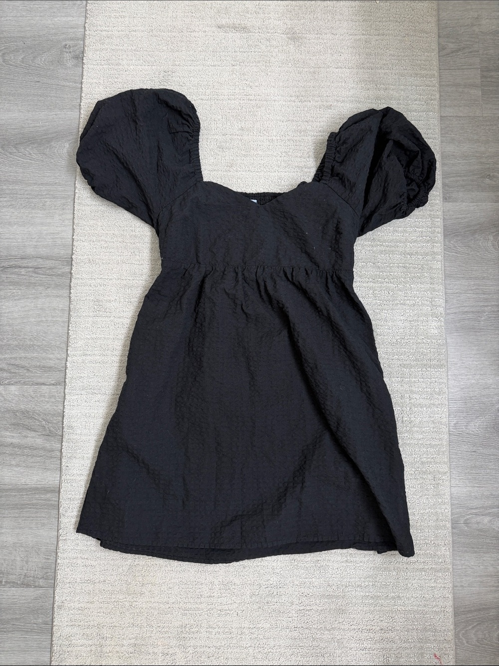 Old Navy Black Puff-Sleeve Mini Dress